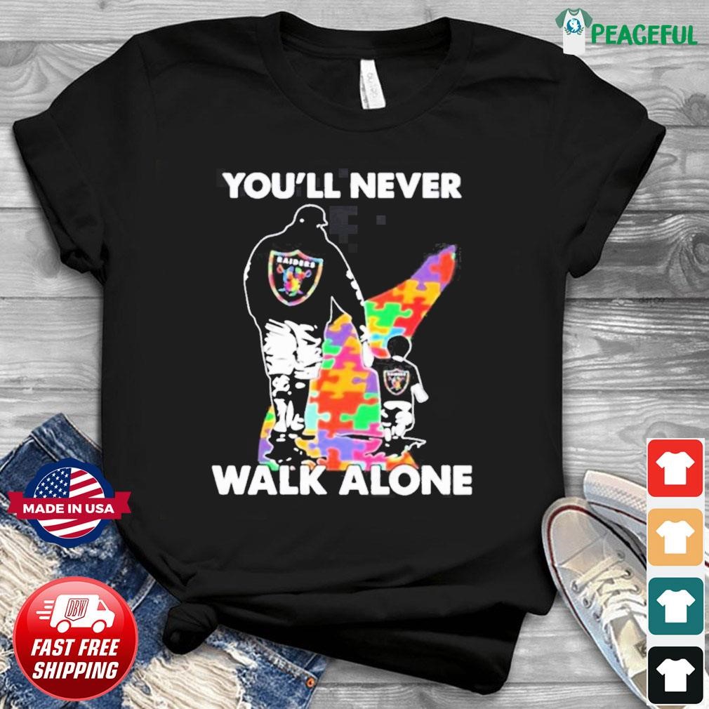 Dad And Son Arizona Cardinals Autism You'll Never Walk Alone shirt