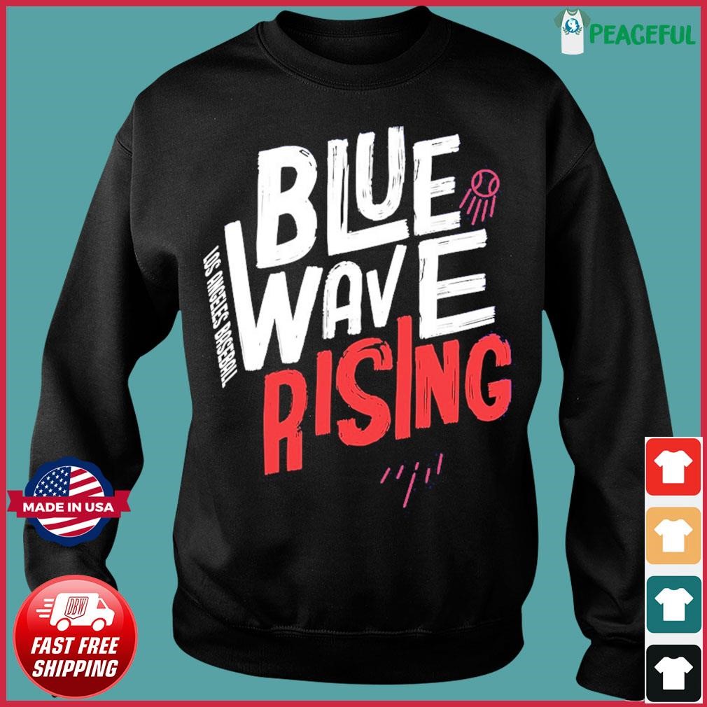 Los Angeles Baseball Dodgers Blue Wave Rising T-shirt,Sweater