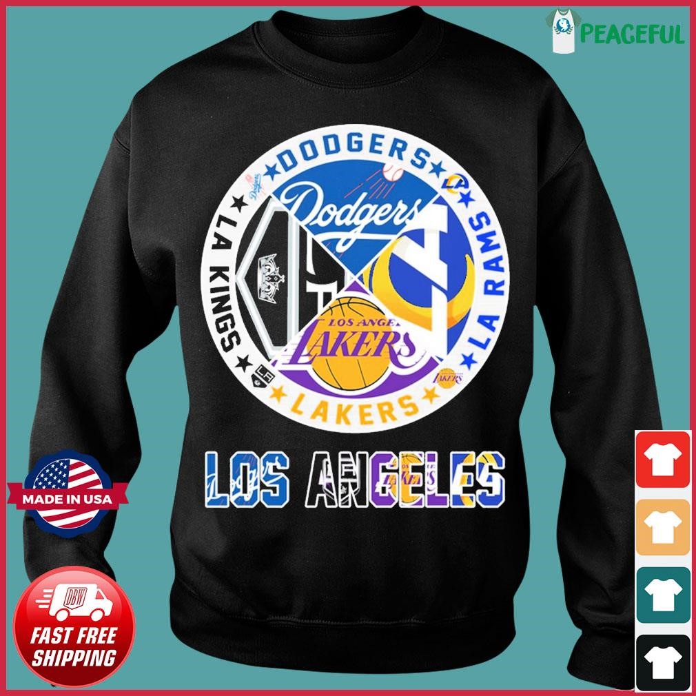 Los Angeles Dodgers Lakers Kings logo mashup shirt, hoodie, longsleeve,  sweatshirt, v-neck tee