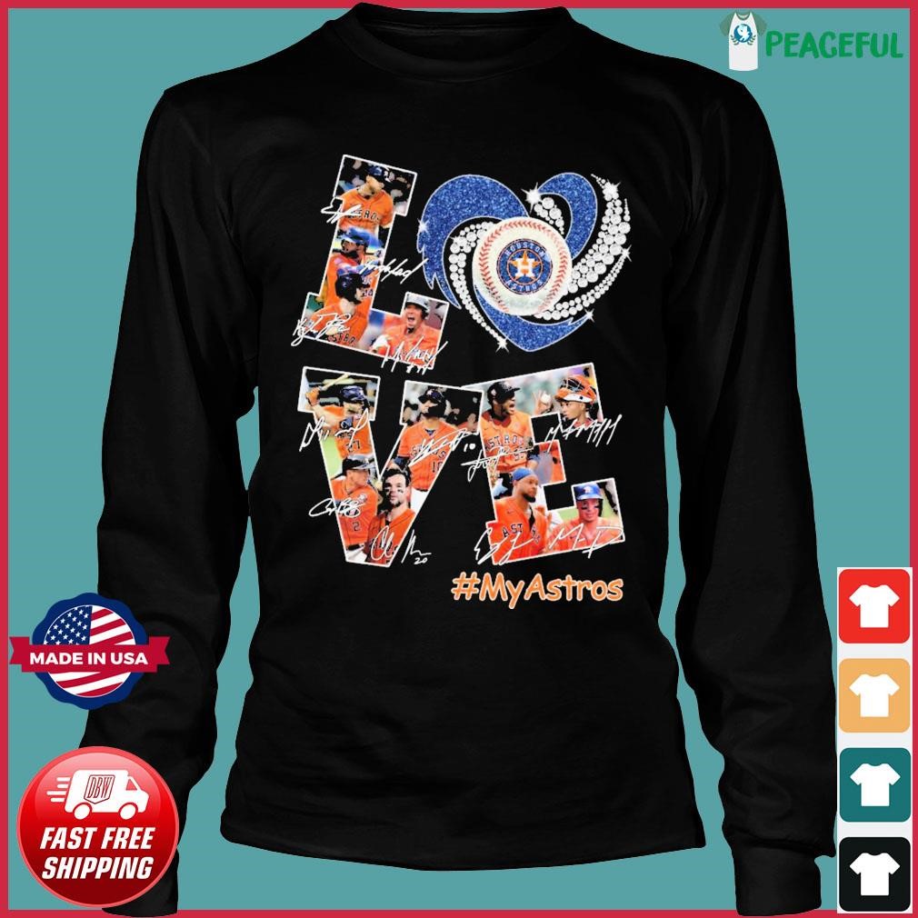 Peace Love Houston Astros Shirt, Sweater, Long Sleeved And Hoodie