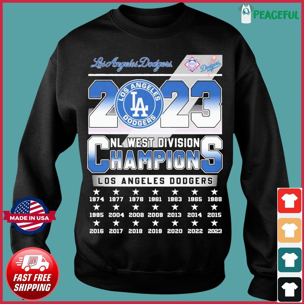 Los Angeles Dodgers NL west division champions 2023 t shirt