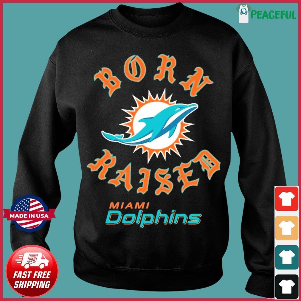 Miami Dolphins Football Born X Raised Black Hoodie