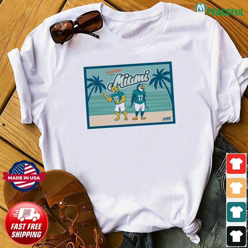 Miami Dolphins Cheetah And Penguin Greetings from Miami Shirt