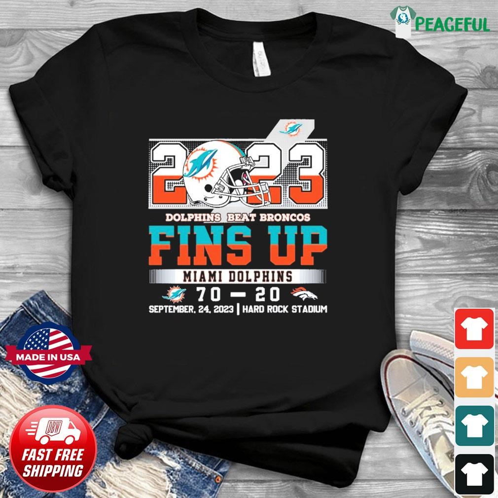 Miami Dolphins Fins Up 2023 Dolphins Beat Broncos 70-20 Ornament - Teespix  - Store Fashion LLC