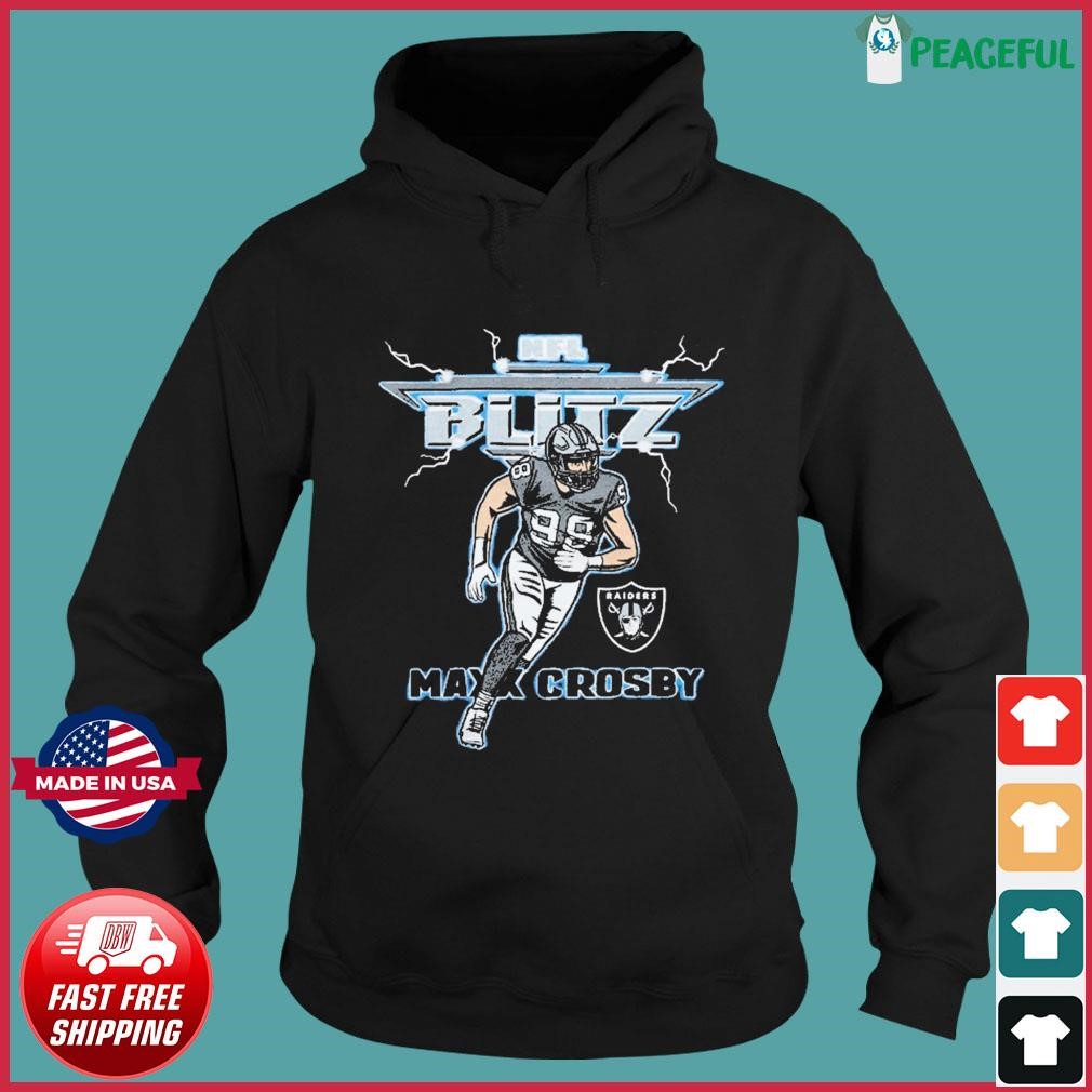 Las Vegas Raiders Maxx Crosby Homage Charcoal NFL Blitz Shirt, hoodie,  longsleeve, sweatshirt, v-neck tee