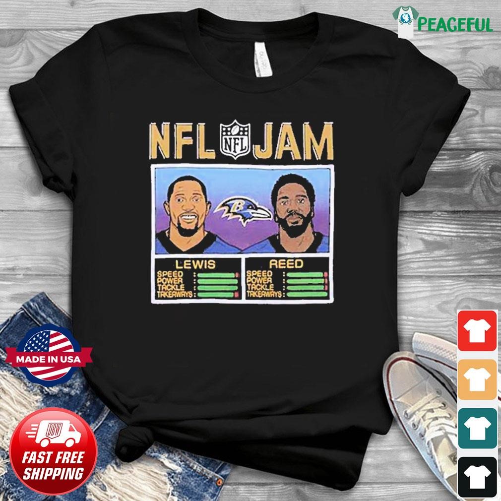 NFL Jam Baltimore Ravens Ed Reed & Ray Lewis T shirt - Limotees