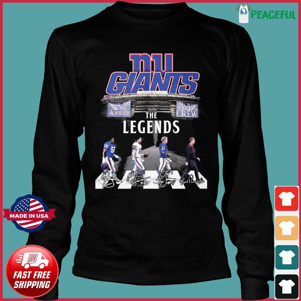 New York Giants Legends Players Signatures T Shirt in 2023