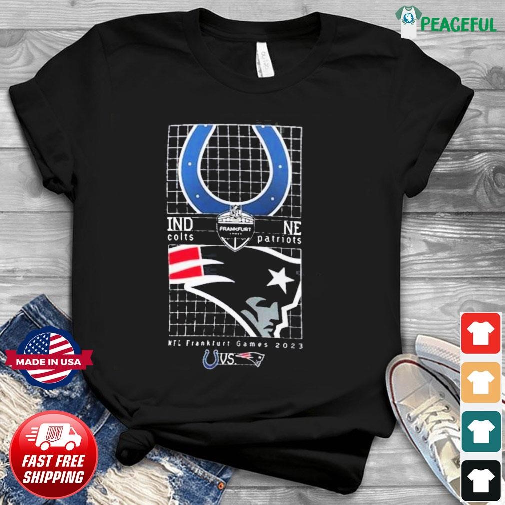 Nfl 2023 Germany Frankfurt Games Match Up Indianapolis Colts Vs New England  Patriots Shirt