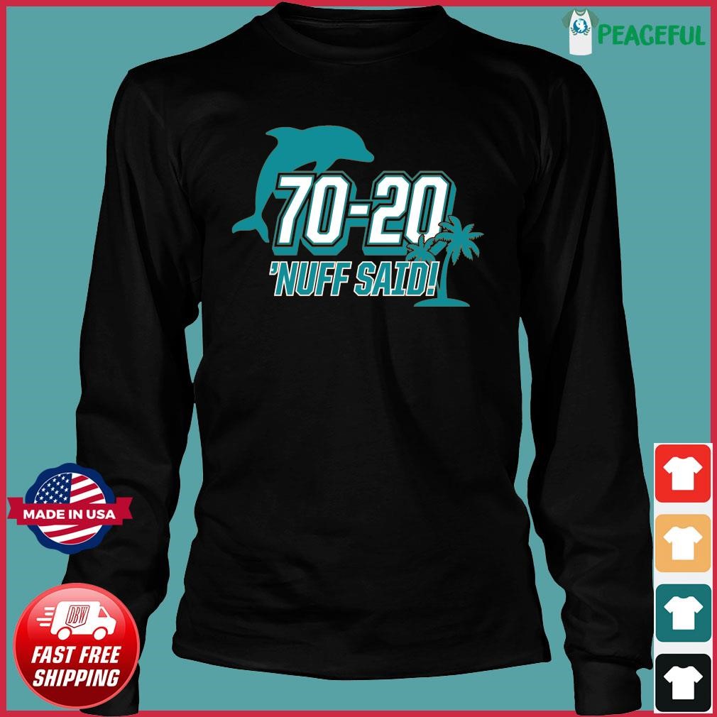 Miami Dolphins 70 20 Nuff Said Shirt