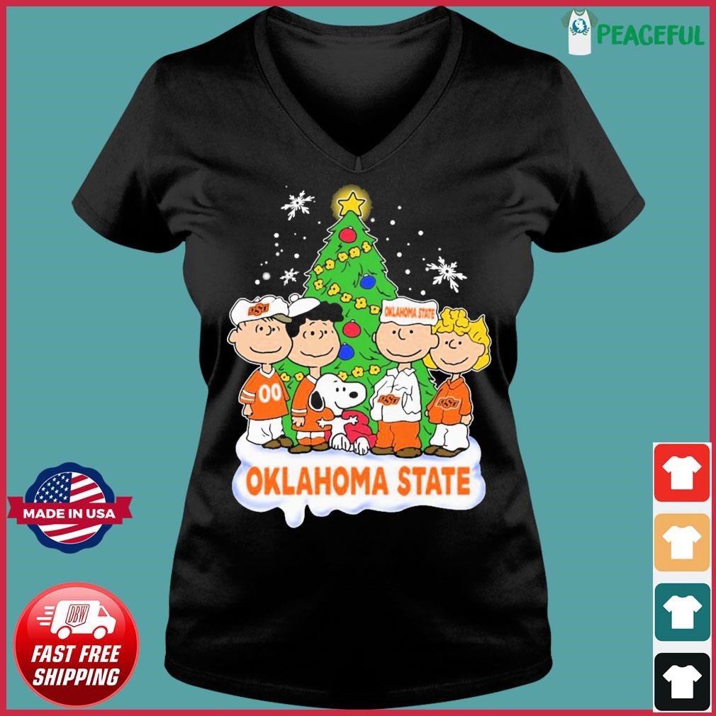 Oklahoma State Cowboys Santa Snoopy Wish You A Merry Christmas Shirt