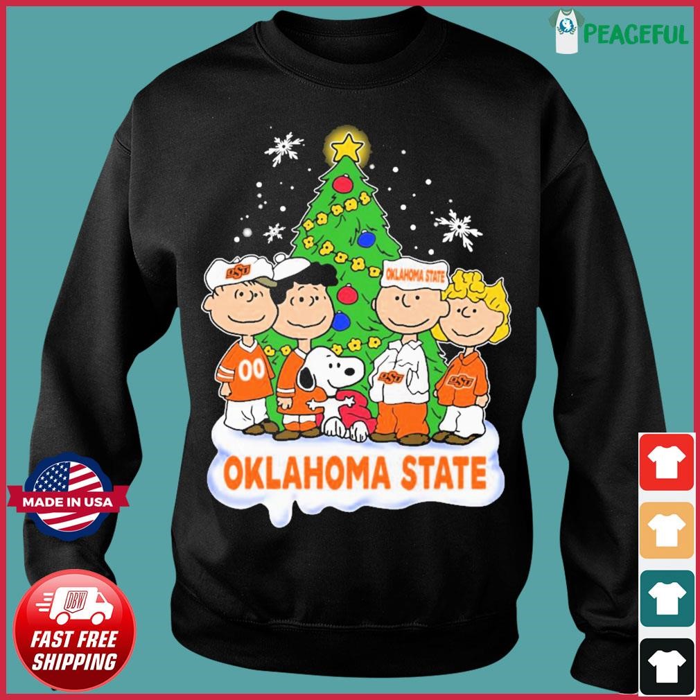 Oklahoma State Cowboys Santa Snoopy Wish You A Merry Christmas Shirt