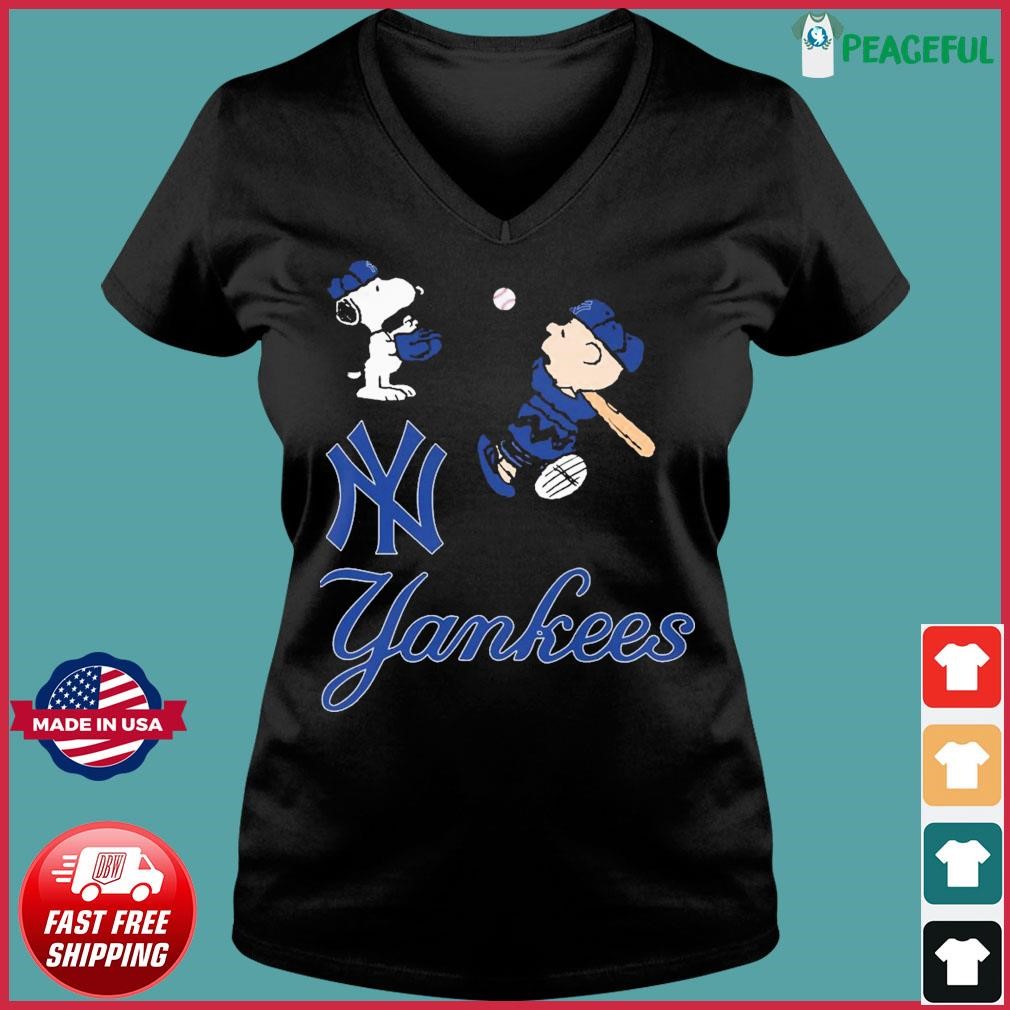 Mlb New York Yankees Women's Short Sleeve V-neck Fashion T