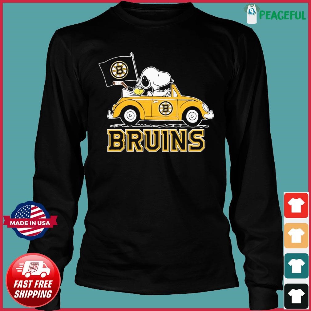 Peanuts Snoopy And Woodstock Boston Bruins On Car Shirt, hoodie, sweater,  long sleeve and tank top