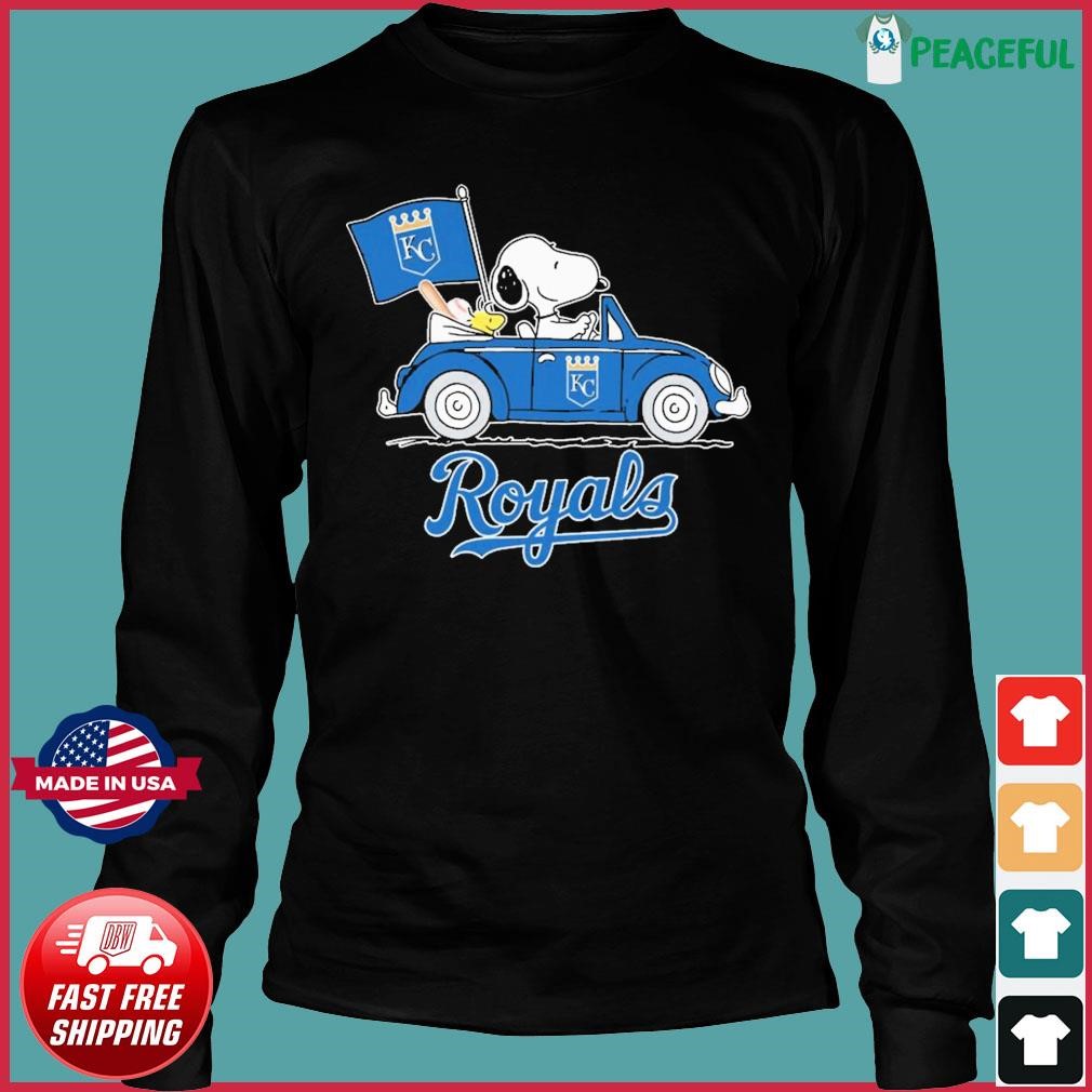 Peanuts Snoopy And Woodstock Kansas City Royals On Car Shirt