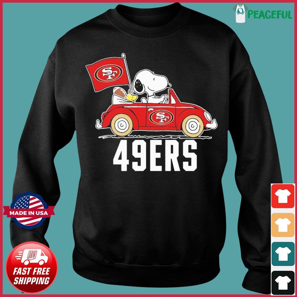 Snoopy And Woodstock San Francisco 49ers Driving Car 2023 shirt