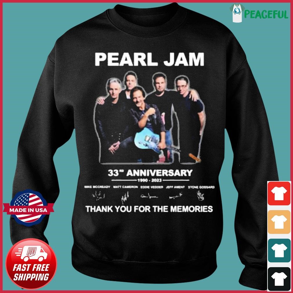 Pearl Jam 33th Anniversary 1990 – 2023 Thank You For The Memories Shirt,  hoodie, sweater, long sleeve and tank top