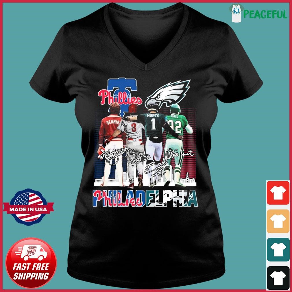 Philadelphia Sports Teams Schmidt Harper Hurts And White Signatures Shirt,  hoodie, sweater, long sleeve and tank top