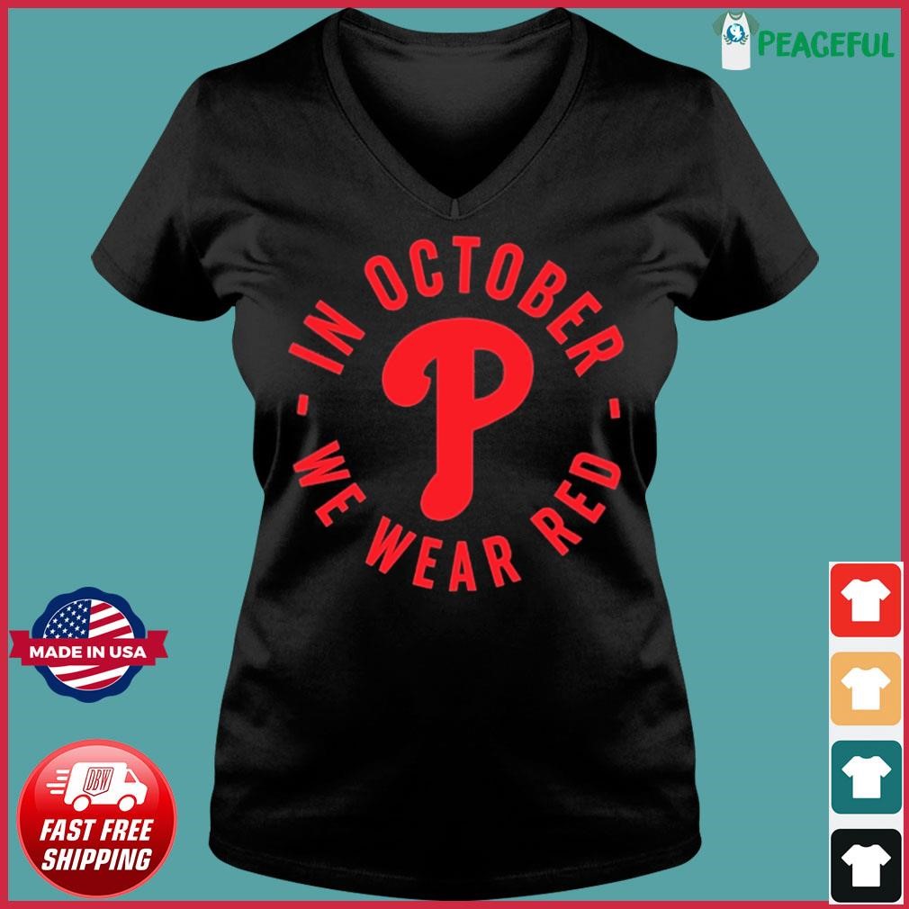 Phillies Red Take October 2023 V-neck Shirt - HollyTees