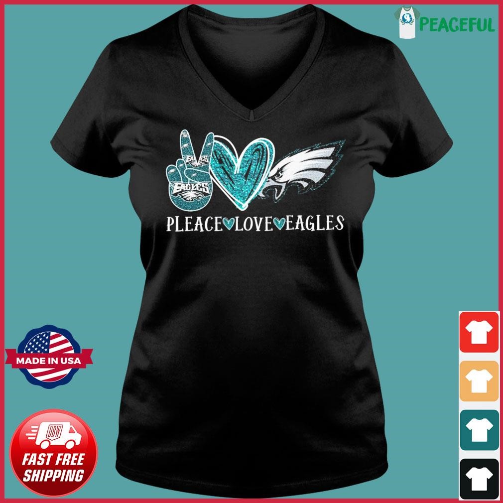 Please Love Philadelphia Eagles Diamonds Shirt Ladies V-neck Tee.jpg