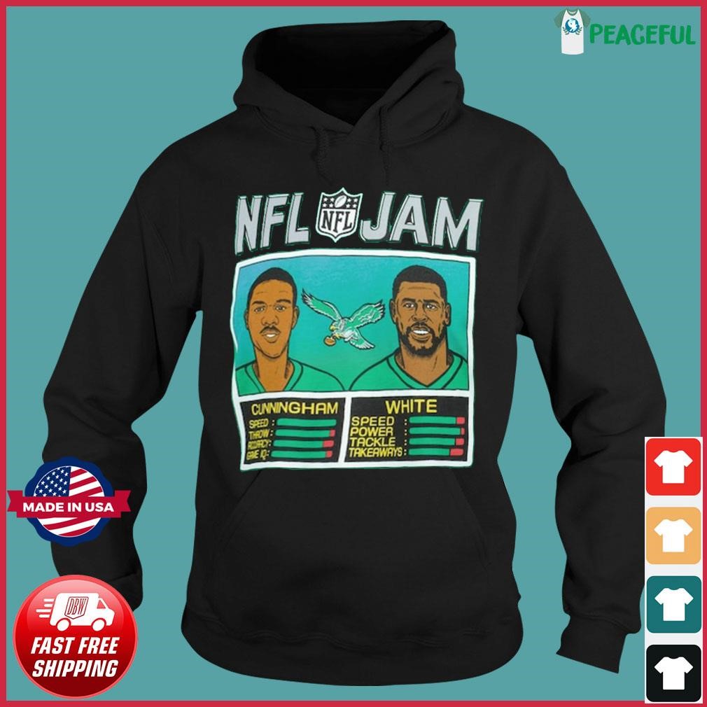 Nfl Jam Philadelphia Eagles Randall Cunningham and Reggie White shirt,  hoodie, sweater, long sleeve and tank top