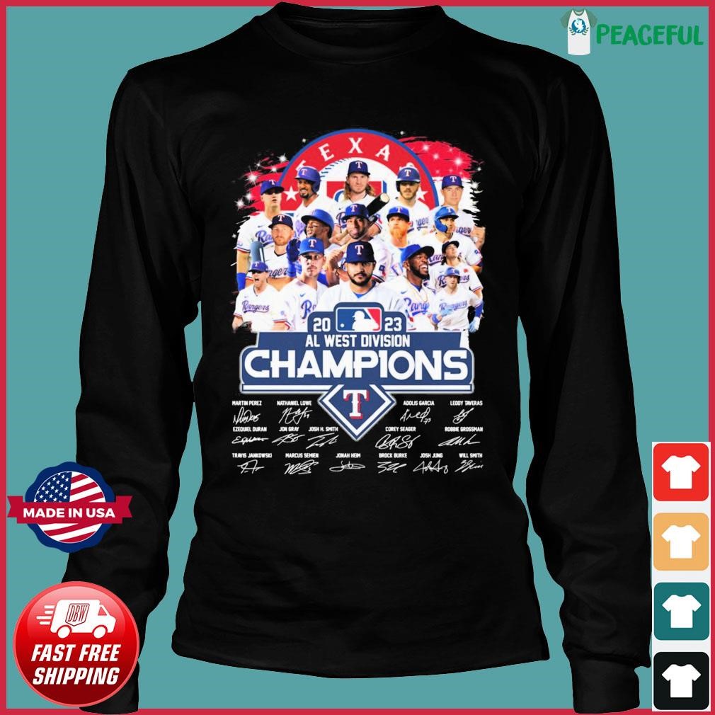 Texas Rangers 2023 AL West Division Champions Signatures shirt, hoodie,  sweater, long sleeve and tank top