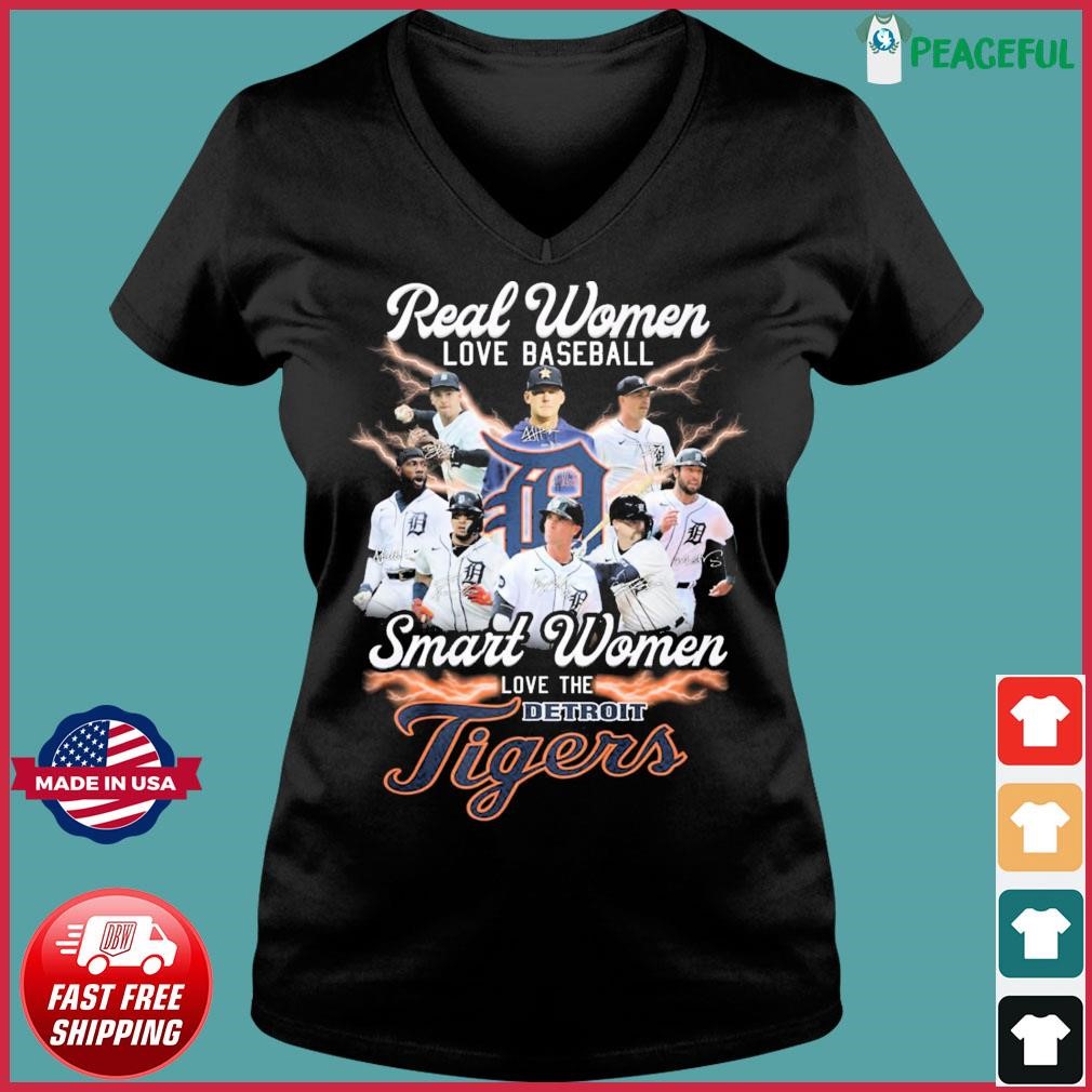 Official real Women Love Baseball Smart Women Love The Detroit Tigers T  Shirt, hoodie, sweater, long sleeve and tank top