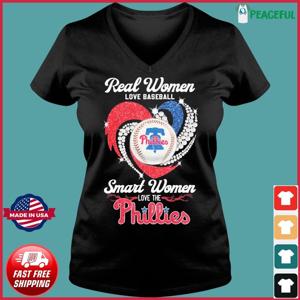 Real Women Love Baseball Smart Women Love The Philadelphia Phillies October Shirt Ladies V-neck Tee.jpg