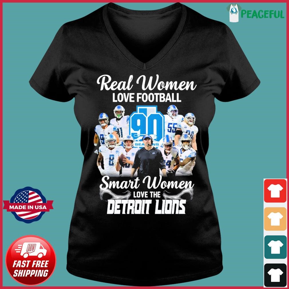 Real Women Love Football Smart Women Love The Detroit Lions 90 Seasons Shirt,  hoodie, sweater, long sleeve and tank top