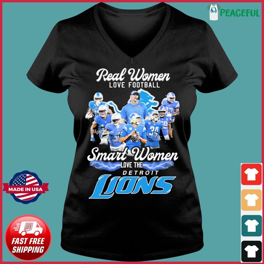 Real Women Love Football Smart Women Love The Grit Detroit Lions Signatures  Shirt, hoodie, sweater, long sleeve and tank top