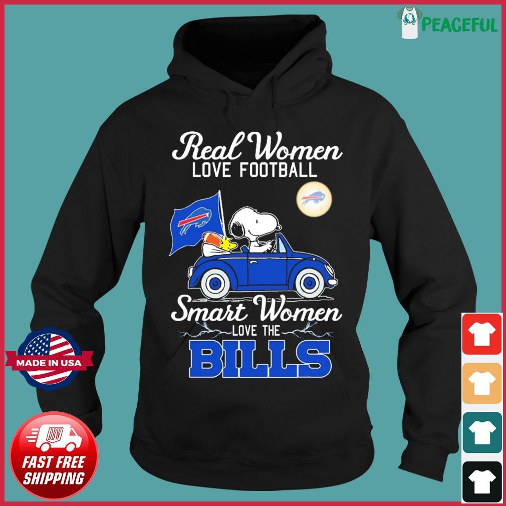 Peanuts Snoopy And Woodstock Real Women Love Football Smart Women Love The Buffalo  Bills Shirt, hoodie, sweater, long sleeve and tank top