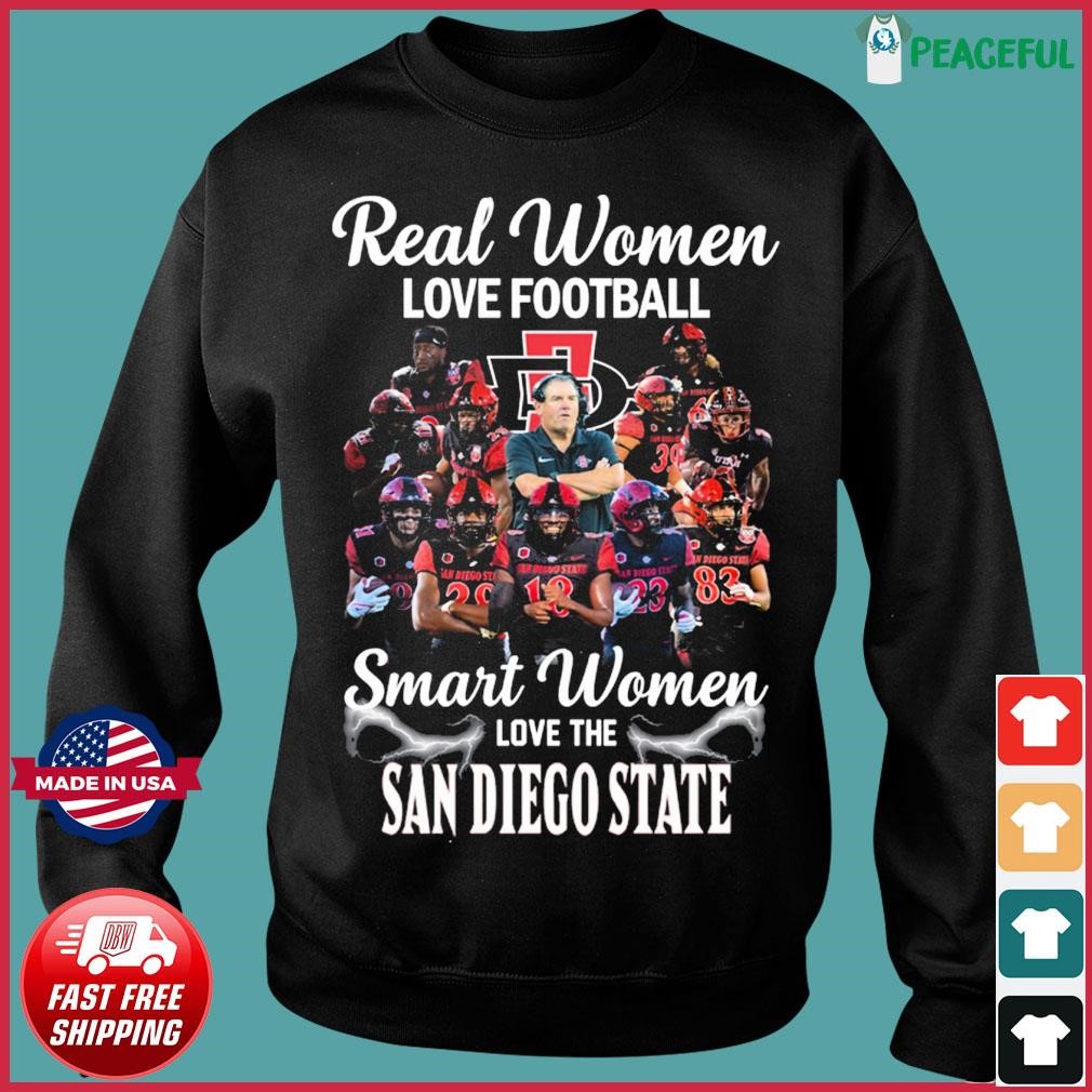 Real Women Love Football Smart Women Love The San Diego State Aztecs Team  Shirt, hoodie, sweater, long sleeve and tank top
