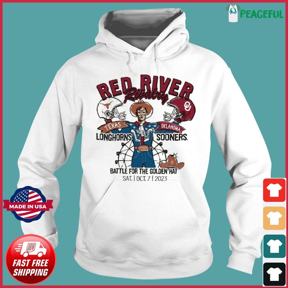 Red River Rivalry Texas Longhorns vs Oklahoma Sooners Battle For The Golden  Hat 2023 shirt, hoodie, sweater, long sleeve and tank top