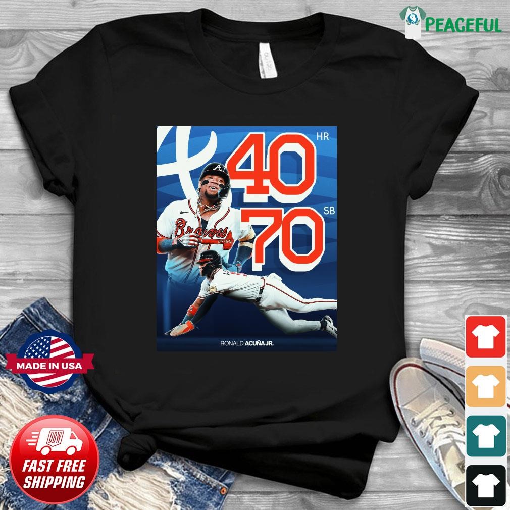 Official ronald Acuna Jr 40 Home Runs Atlanta Braves Poster shirt