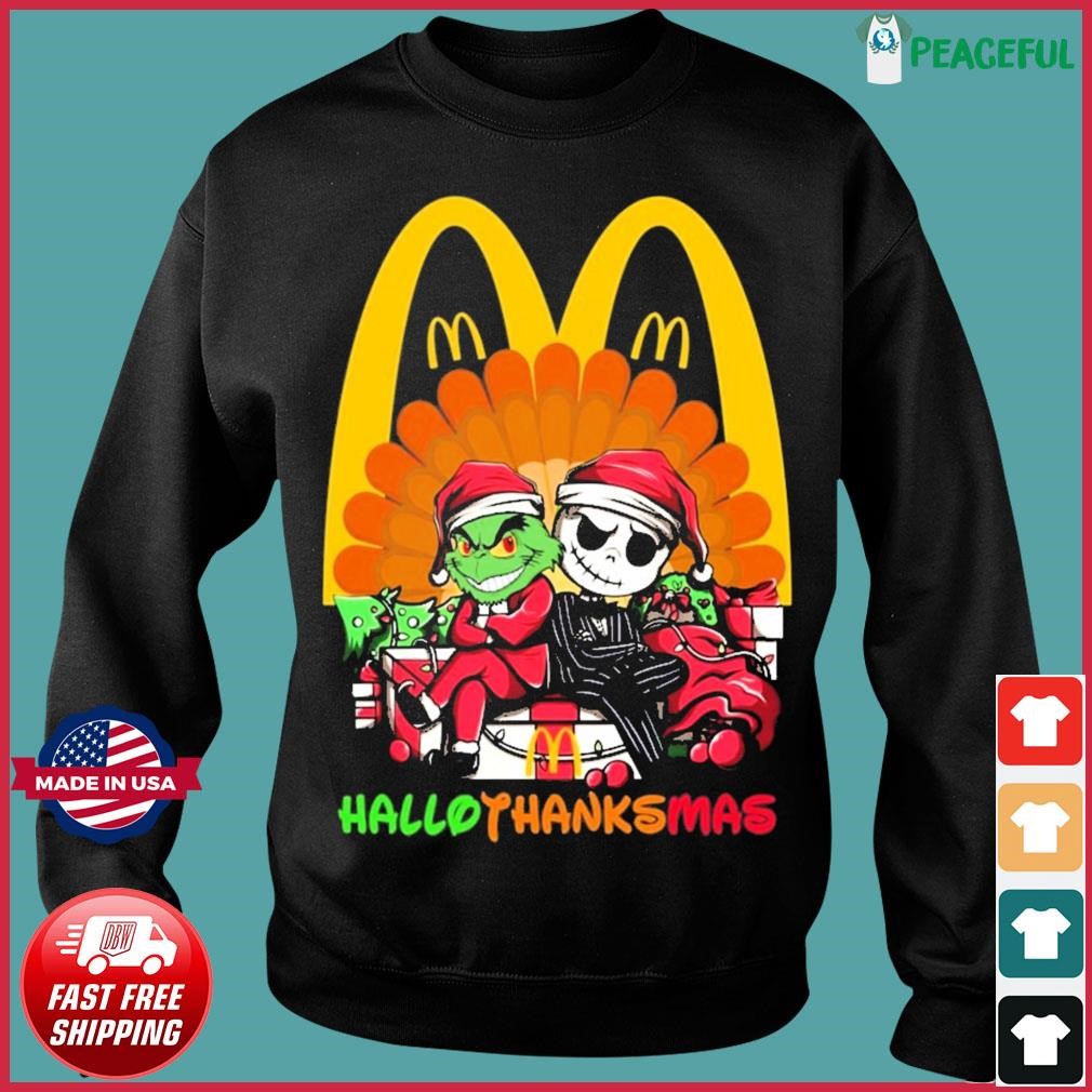 Official Santa Grinch and Jack Skellington Subway hallothanksmas shirt,  hoodie, sweater, long sleeve and tank top