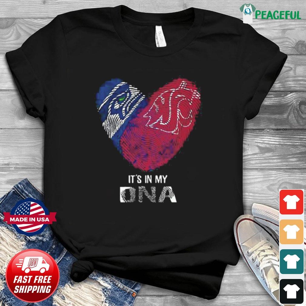 Official Seattle Seahawks And Washington State Heart It's In My DNA 2023  Shirt, hoodie, sweater, long sleeve and tank top