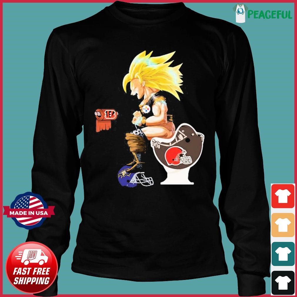 Son Goku Cleveland Browns Shitting On Toilet Pittsburgh Steelers