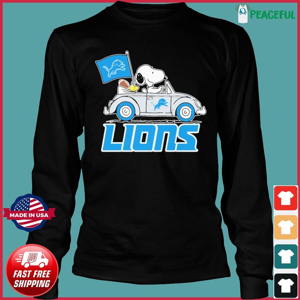 The Peanuts Snoopy And Woodstock Drive Car Detroit Lions Shirt, hoodie,  sweater, long sleeve and tank top