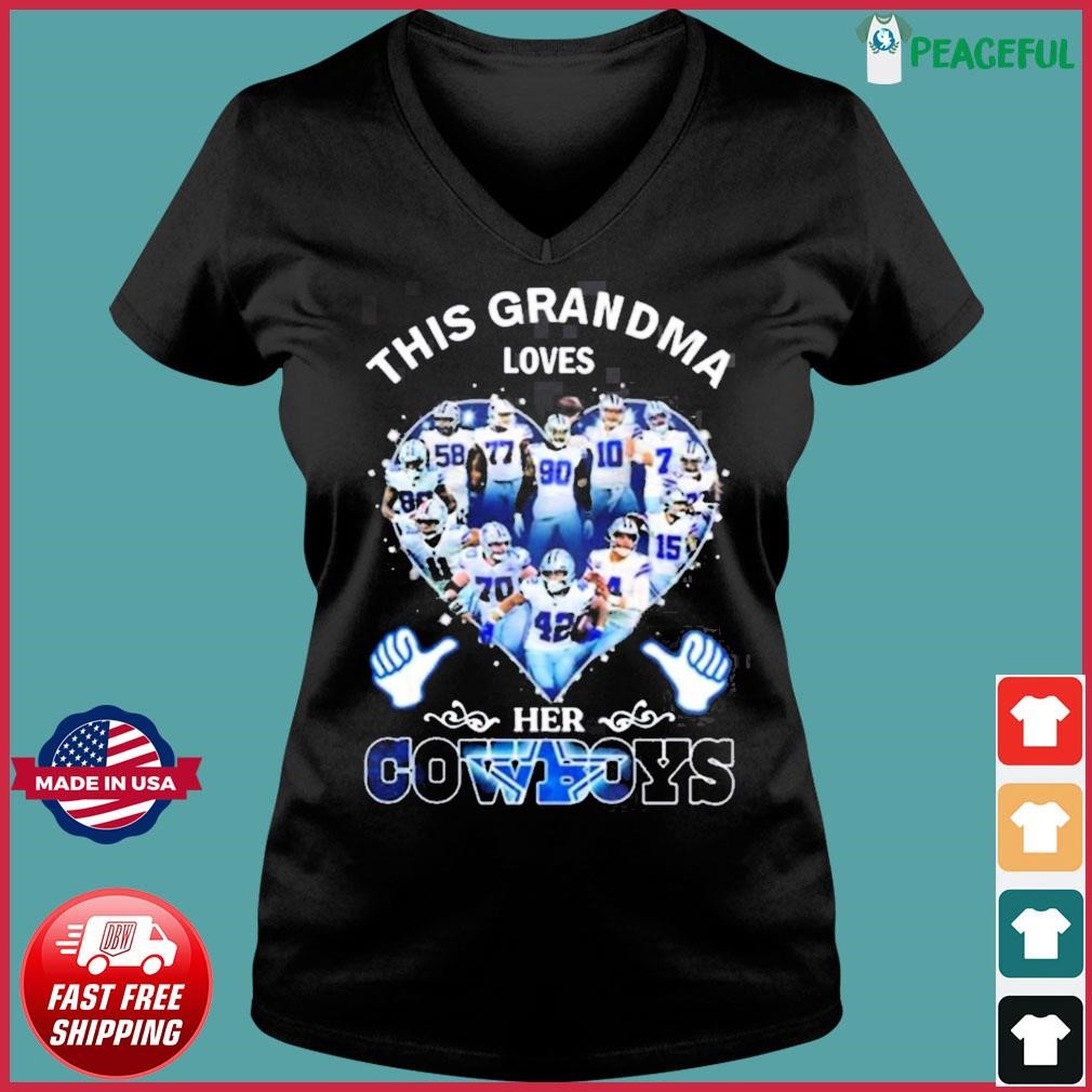 This Grandma Loves Dallas Cowboys Heart Players Shirt, hoodie, longsleeve,  sweatshirt, v-neck tee