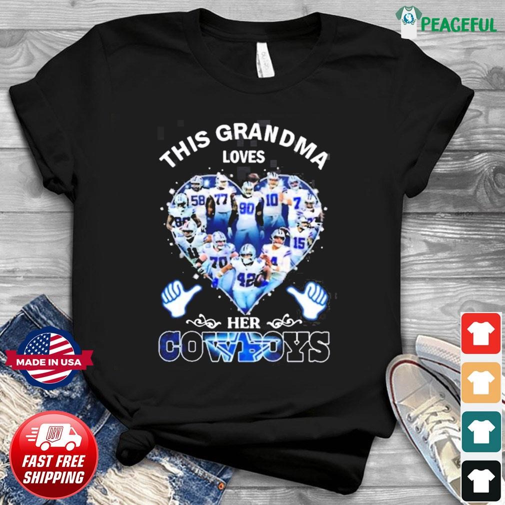 This Grandma Loves Dallas Cowboys Heart Players T-Shirt, hoodie