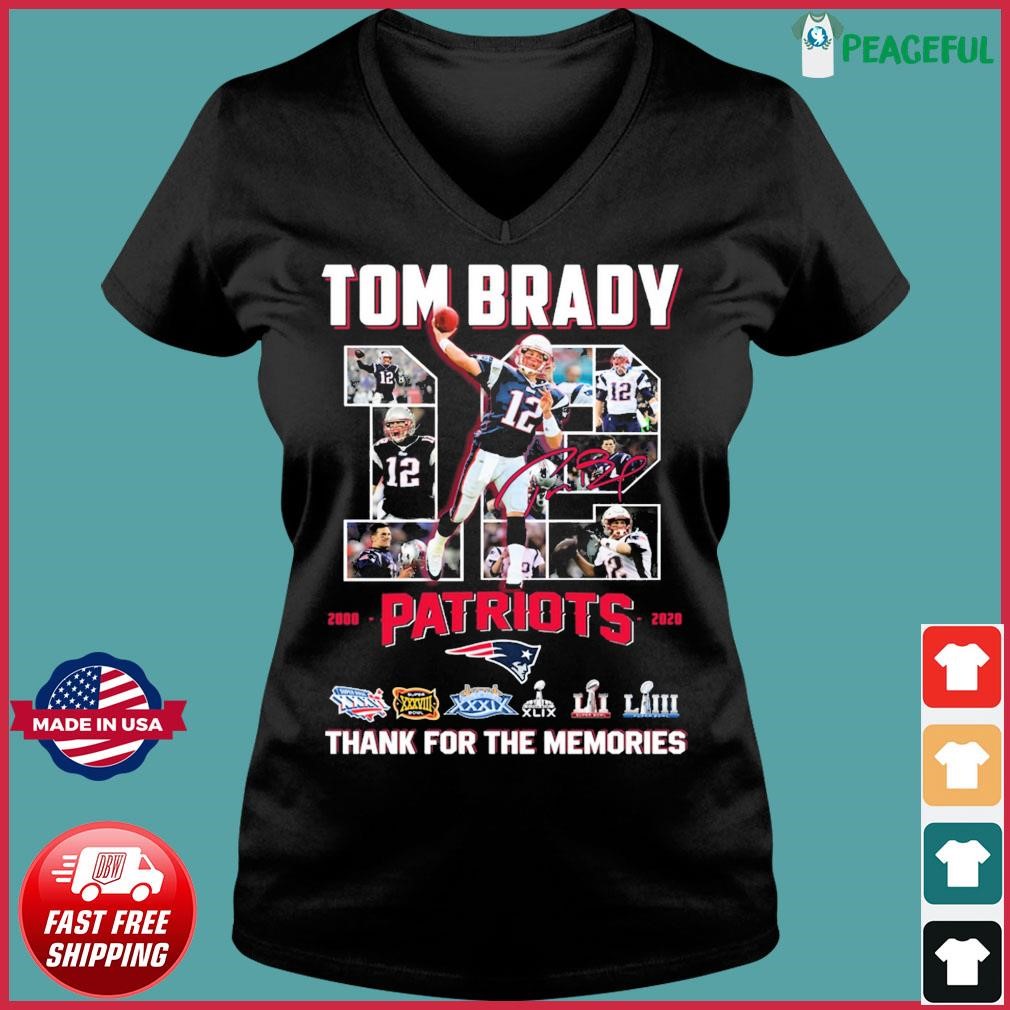 Tom brady 12 2000-2020 thank you for the memories shirt