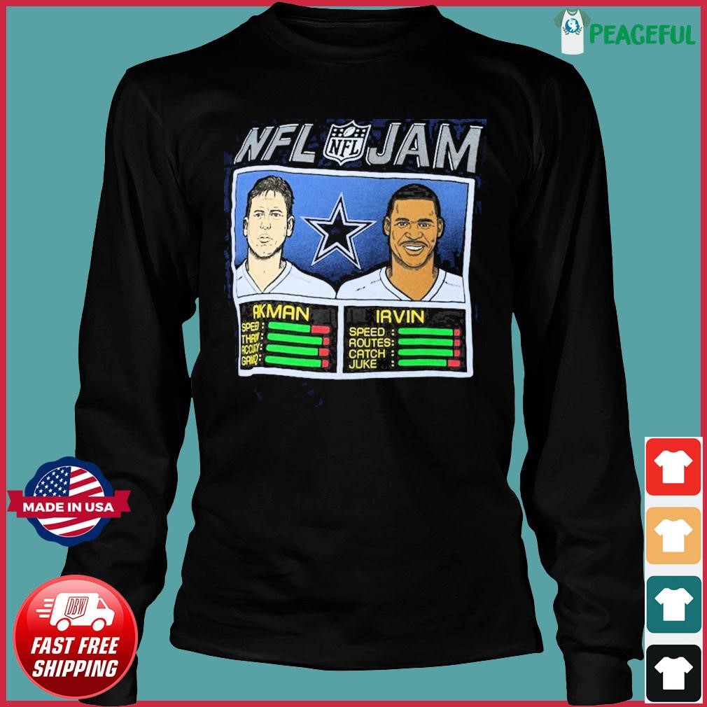 Homage Michael Irvin & Troy Aikman Heathered Navy Dallas Cowboys NFL Retired Jam Tri-Blend T-Shirt Heather Navy