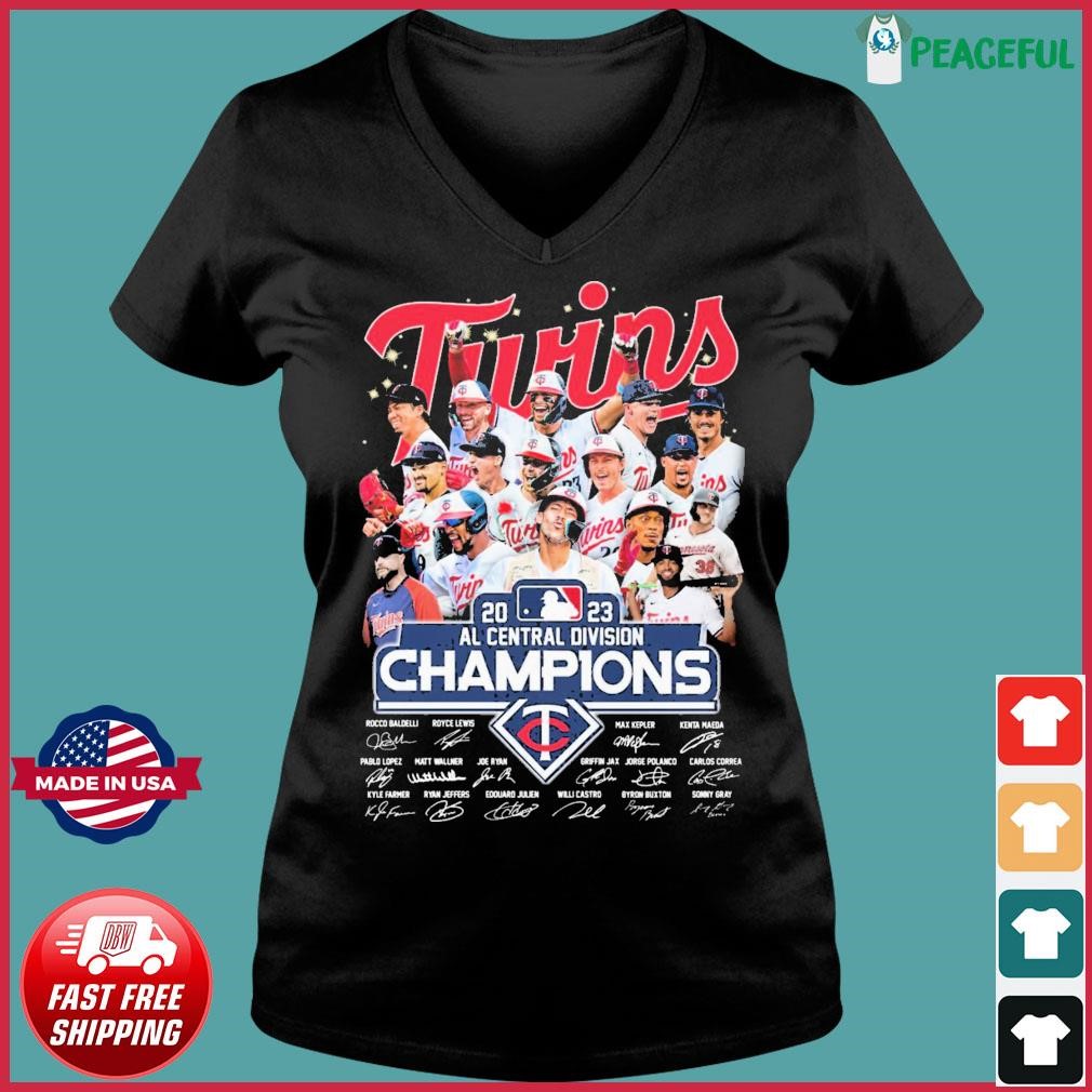 Minnesota Twins 2023 Al Central Division Champions Signatures Shirt,  hoodie, sweater, long sleeve and tank top