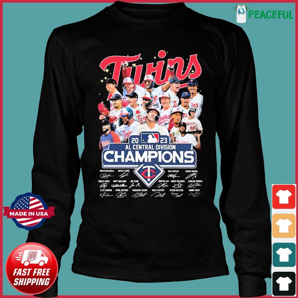 Minnesota Twins 2023 Al Central Division Champions Signatures Shirt,  hoodie, sweater, long sleeve and tank top