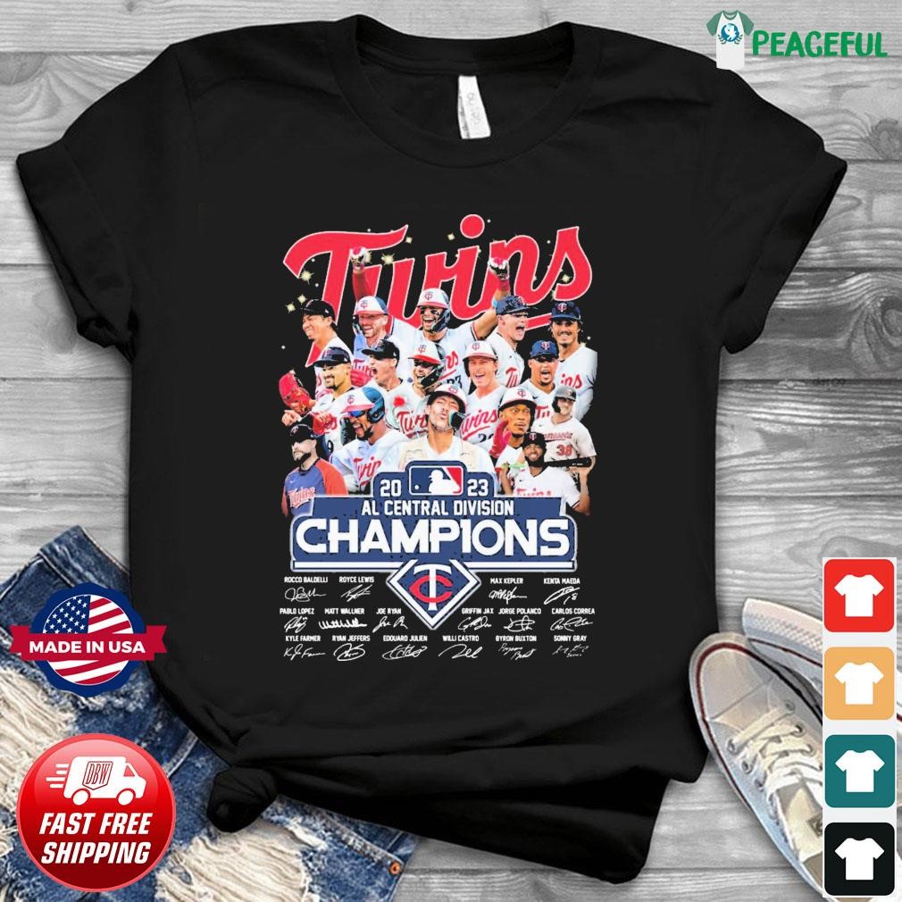 Men's Nike Navy Minnesota Twins 2023 Al Central Division Champions T-Shirt Size: Small