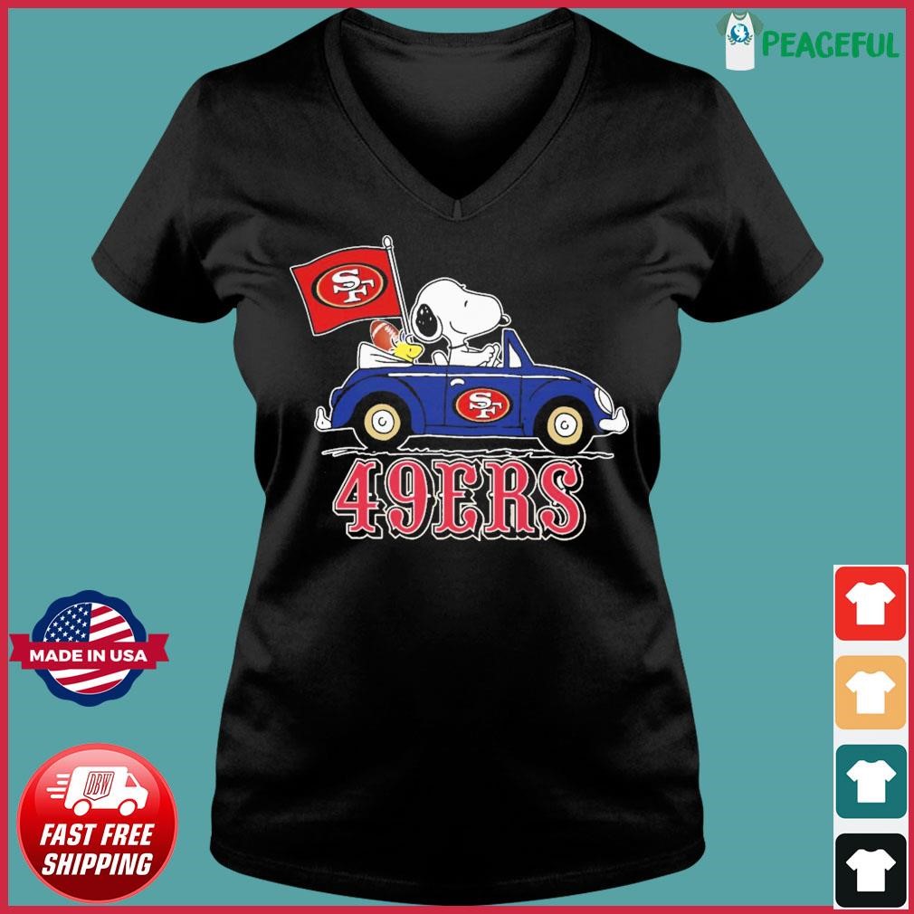 Snoopy And Woodstock San Francisco 49ers Driving Car 2023 shirt