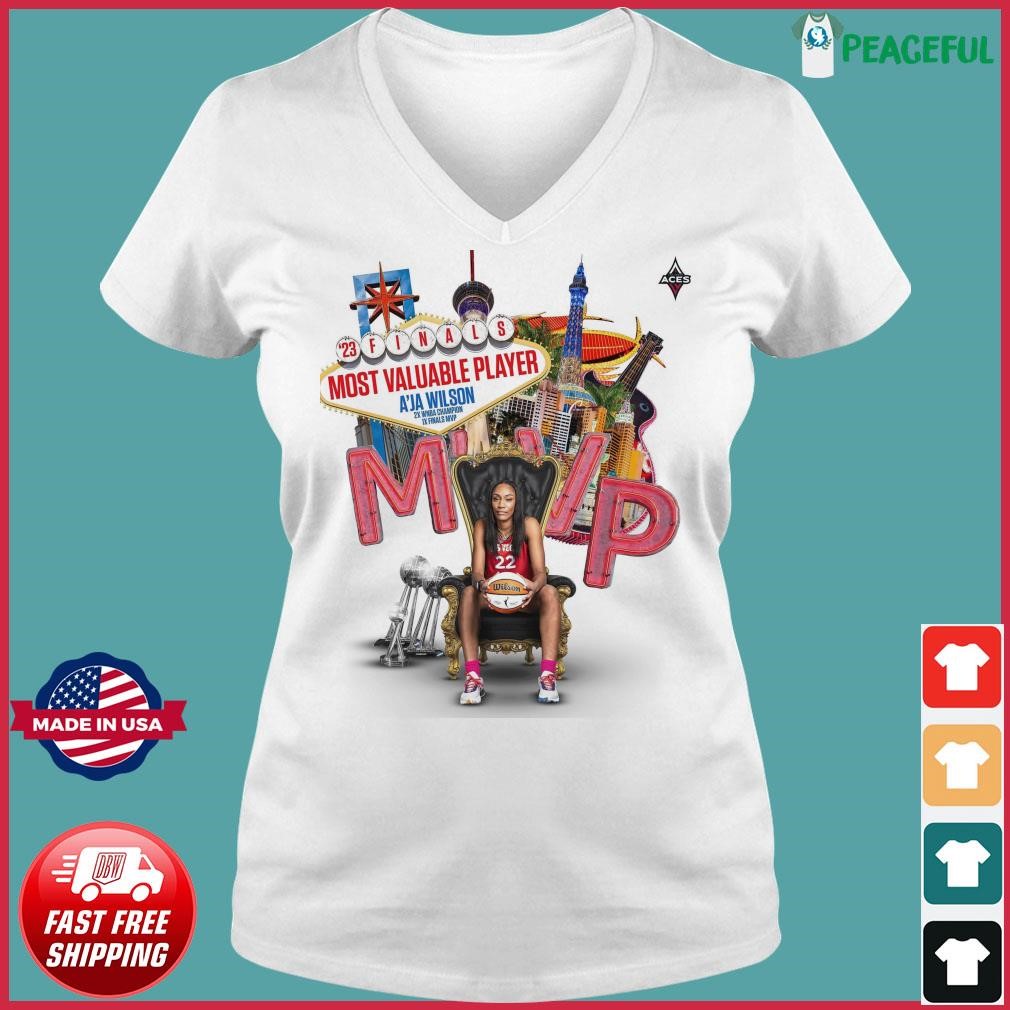 Aja Wilson Las Vegas Aces WNBA 23 Finals MVP Unisex T-Shirt - Mugteeco