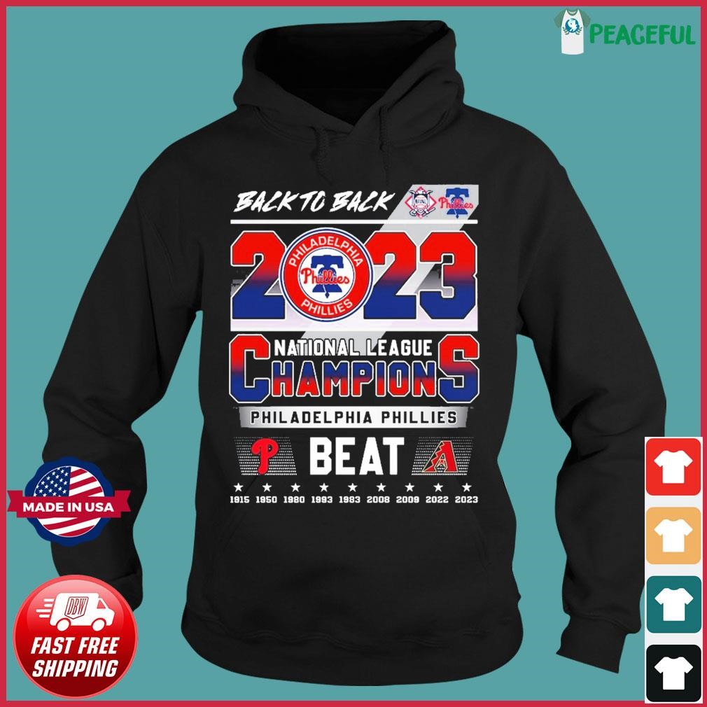 Back To Back National League Champions Philadelphia Phillies 2023 Logo T- Shirt, hoodie, sweater, long sleeve and tank top