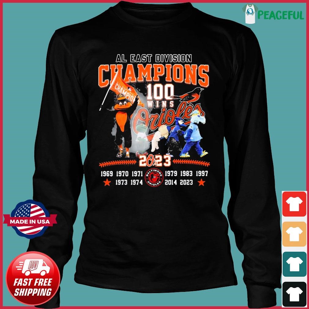 Baltimore Orioles 100 Wins AL East Division Champions 2023 Shirt, hoodie,  sweater and long sleeve