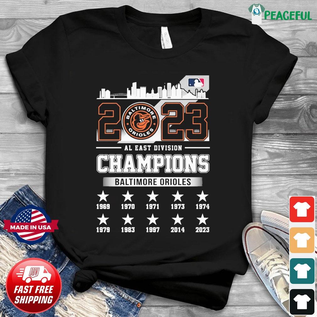 Official Baltimore Orioles 2023 Al East Division Champions Skyline shirt,  hoodie, longsleeve, sweatshirt, v-neck tee