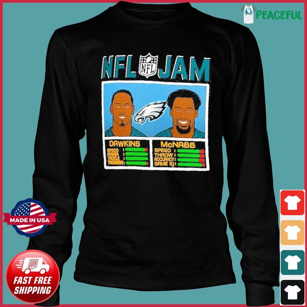 Men's Homage Brian Dawkins & Donovan McNabb Heathered Charcoal Philadelphia Eagles NFL Retired Jam Tri-Blend T-Shirt